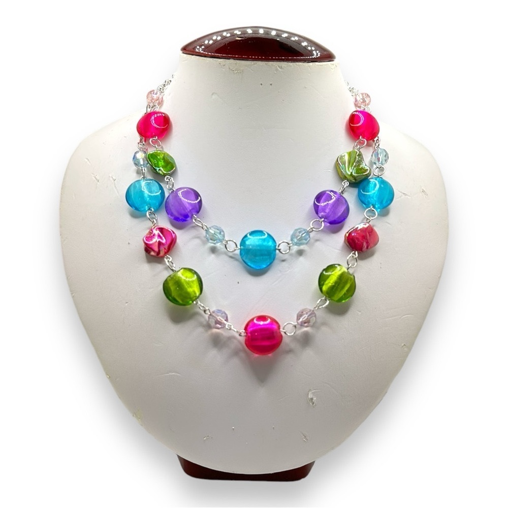 Multi Color Stones Necklace & 2 Bracelets By Carol Dauplaise (BRAND NEW).